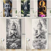 Zen Buddha Spiritual Meditation Buddha Statue Decorations Background Lotus Flower Bamboo Art Room Bedroom Yoga Studio Decor