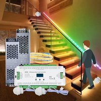 Kontroler światła z czujnikiem ruchu PIR ES32 12V 24V Jednokolorowy kontroler lampy LED RGB Pixel Flex 5M do schodów na podczerwień