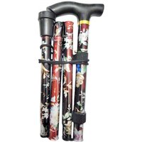 Portable Foldable Cane Lightweight Collapsible Hand Walking Stick Camping