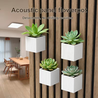 Square soundproof panel planting rack - soundproof panel decoration (black/white/brown)succulent plants and fashionable storage