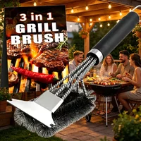 Stainless Steel BBQ Grill Brush | Heavy-Duty Wire Scraper for Grill Racks | Barbecue Cleaning Tool