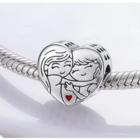 Original Bead 925 Sterling Silver Sister Heart Fit Bracelet Charms Diy Fine Jewelry Gift For Friend