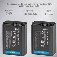 6800mAh NP-FW50 Camera Battery Set for Sony Alpha A6000 A6500 A6300 A6400 A7 A7II A7RII A7SII A7S A7S2 Compatible High Capacity