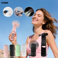 Mini Portable Handheld Fan USB Rechargeable Foldable Hand Fan For Outdoor Folding Small Pocket Fan With Power Bank Flashlights