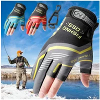 AliExpress NONE 1 Pair Fishing Gloves with Clip Men's Autumn Three Finger Cut Fishing Cycling Anti-skid Ice Silk Breathable Half-finger Gloves