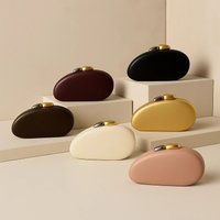 Designer Shell Shape Clutch Bag with Metallic Closure Chain Dinner Purse Women Evening Party Leather Shoulder Crossbody Handbags