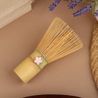 Handcrafted bamboo matcha chasen whisk, authentic Japanese style. Comes with cherry blossom charm, perfect premium tea tool
