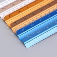 Aluminum Alloy Triangular Scale Ruler Smoothly Technical Measuring Ruler 15cm 30cm Multi-function Metal Ruler Stationery