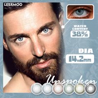 VISUASHOW 1 Pair 14.20mm Blue Colored Contact Lenses, Natural Soft Lenses, Breathable, Suitable for Daily Wear, Student Makeup