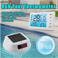 2025 NEW Intelligent Solar Powered Pool Thermometer With LED Digital Gauge 100 Meter Wireless Transmission green