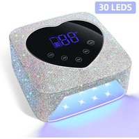 Rechargeable UV LED Nail Lamp 72W Cordless UV Light for Nails With Rhinestone Heart Shaped Manicure Pedicure Machine Nail Tools