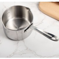 Stainless Steel Scaled Milk Pot Dual Spout Hanging Butter Melt Pot Leak-proof Rust-proof Butter Warmer Pot Melting Chocolate