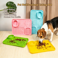 Pet Licking Mat, Cat and Dog Feeding Licking Plate, Slow Feeding Bowl, Dog Meal Mat, Slow Feeding Mat, Non-Slip Fixed Large Capacity Licking Mat with Suction Cup