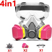 6200 Half Face Mask with Goggles Chemical Gas 60923 Filter for Spray Paint Organic Vapor Dust Safe Operation Respirator