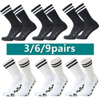 3/6/9pairs unisex anti slip grip athletic towel bottom breathable shockproof tennis skateboard professional exercise socks