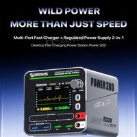 MECHANIC G-Power 200 Nitride-Gallium Desktop Super Fast Charging Station Multi-Port Real-Time Power Display Wireless Charging
