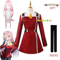 02 Cosplay Costume Game DARLING DARLING in the FRANXX Zero Two Cosplay Costume Dress Women Cosplay Sexy Dress Headband wig shoes
