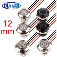 1pc 12mm Ultra Short Push Button Switch Waterproof 12v 220v led light Momentary Self-reset Wiring Buttons without fixation Red