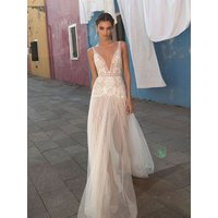Bohemia Beach Wedding Dresses Lace Sexy Spaghetti Strap V-neck Open Back Illusion Bridal Gowns Vintage Vestido De Novia
