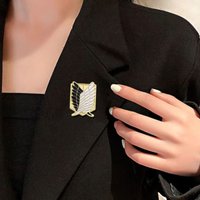 Japanese Anime Attack ON Titan Enamel Pin Eren Jaeger Mikasa Ackerman Jiyuu No Tsubasa Cartoon Brooch Lapel Badge Gift Wholesale