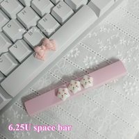 Customized Personalized Keycaps Cute Cat Claws Bow Tie 6.25u Space Replacement Keycaps for Cherry Mechanical Keycap Accessories