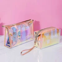Modische PVC Transparente Damen-Kosmetiktasche Laser-Beauty-Organizer Beutel Mini Jelly-Tasche für Damen Kosmetiktasche