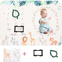 75*100cm Baby Milestone Flannel Blanket Newborn Photography Blanket Baby Photography Background Cloth Growth Commemorative