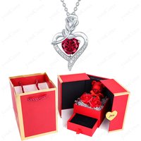 Heart Pendant Necklaces With Cute Bear Gift Box For Women Mother Girlfriend Birthday Christmas Valentine Wedding Choice Jewelry