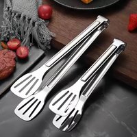 Long Grip Stainless Steel BBQ Tongs Multi-Purpose Kitchen Utensils Food Serving Clip for Meat Salad Steak Cooking Tweezers