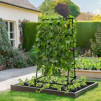 A-Shaped Metal Garden Trellis Climbing Plants Arch Outdoor Vine Plants Support with Netting
