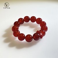 Votum 14m Natural Red Agate Beaded Bracelet for Women Semi-precious Stone Birthstone Gift for Lady Girl Custom Beads Jewelry
