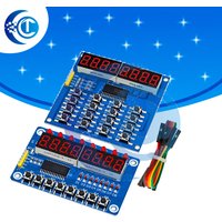TM1638 Module Key Display For Arduino New 8-Bit Digital LED Tube 8-Bit 8p button/16P button