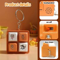 Viral Wooden Stickman Keychain, 4-Button Clicker Meme Toy with Pendant, Trendy Anime & Brainrot Decor Gift for Teens & Adults