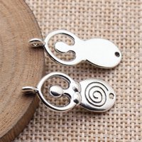 20pcs 31x12mm(1.22x0.47inch) Antique Silver Color Swirl Pattern Fertility Goddess Pendants DIY Jewelry Making Accessories