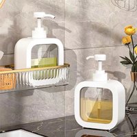 300/500 ml Quadratischer Seifenspender, transparente Handpumpenflasche, nachfüllbarer leerer Behälter für flüssige Lotion, Shampoo, Duschgel