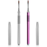 3D Nail Art Brush for Acrylic Pink/Silver Acrylic Nail Pen Lining Brush Salon PaintingTool with Non-Slip Handle Manicure Pen