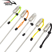 2025 New 1 Pcs Diving Pointer Stainless Steel Diving Stick with Bell Self Ringing Ding Rod Diving Hand Rope Included