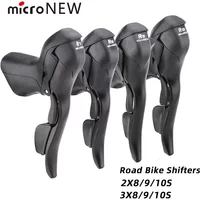 AliExpress NONE MicroNEW Road Bike Shifter 3x7 3x8 3x9 3x10 Speed Brake Levers Bicycle 2x7 2x8 2x9 2x10 Speed Front Derailleur For Shimano