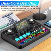NXG Professionelle 4-Kanal Audio-Mixer-Soundkarte mit OTG & DSP, Live-Streaming Stimmverzerrer mit Hall, Follow-Singing-Modus für KTV, kompatibel mit Smartphones & Computern