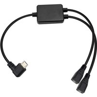 Right angle micro usb male to two dual micro usb female splitter y charging cable 30cm