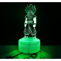 Dragon Ball Z Anime Goku Lamp 16 Color Remote Touch Control LED Night Light Cool Bedside Decor Cute Lamp Kid Gifts Bedroom Stuff