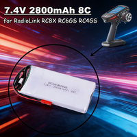 7.4V 2800mAh 8C RadioLink RC8X 8CH Transmitter Lipo Battery JST plug with Charger for RadioLink RC8X RC6GS RC4GS Transmitter