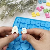 Letter Chocolate Silicone Molds, Number Candy Molds for Cake Decorations, Gummy Bear Mold Silicone with Scraper (letter number m