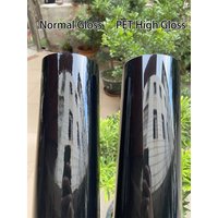 PET Ultra Glossy Black Vinyl Wrap Film No Orange Peel Autoaufkleber Luftblasenfrei für Fahrzeug Chromverkleidung Dachflügel Säule