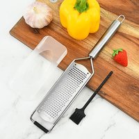 Stainless Steel Cheese Grater Lemon Zester Handheld Vegetable Fruit Grater with Protective Cover Cleaning Brush Kitchen Tools