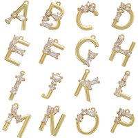ZHUKOU gold color crystal letter pendant initial letter pendant for women necklace jewelry pendant accessories wholesale VD1163