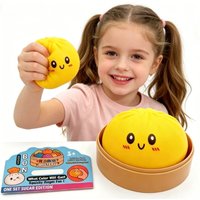 Dumpling Pressure Dumpling Squishies Cute Colorful Bun Toy Slow Rising Stress Relief Fidget Toy for Adults Anti-Anxiety Gifts
