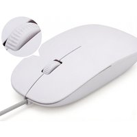 Standard white USB wired optical mouse with 1000 DPI for office or family use