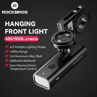 ROCKBROS Hängendes Fahrradlicht 400/1000LM MTB Rennrad Highlight Fahrradlampe mit Halter Ipx6 Typ-C Ladefahrradlicht