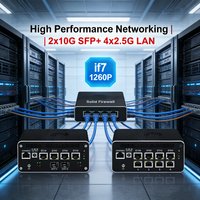 Industrial Firewall Mini PC Intel 2*10G SFP i7 1260P 1235U i3 1215U 8505 8x2.5G LAN 2*SATA Firewall Computer Home Server Proxmox